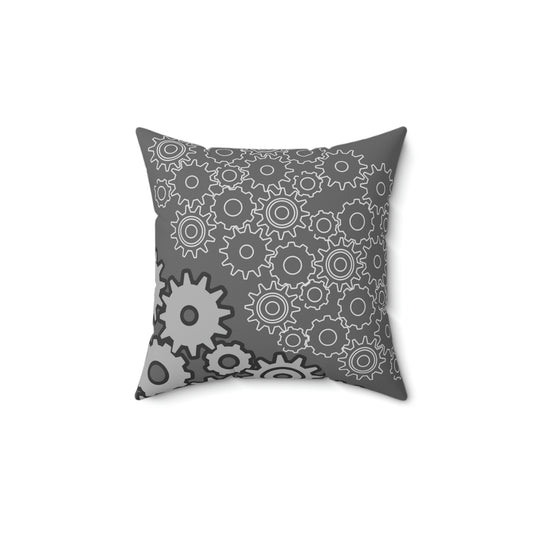 GEAR SQUARE PILLOW - GREY