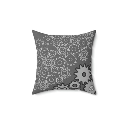 GEAR SQUARE PILLOW - GREY