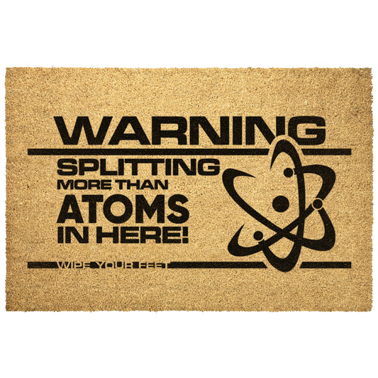 WARNING - SPLITTING ATOMS - OUTDOOR MAT