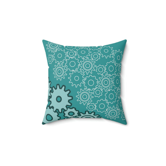 GEAR SQUARE PILLOW - GREEN