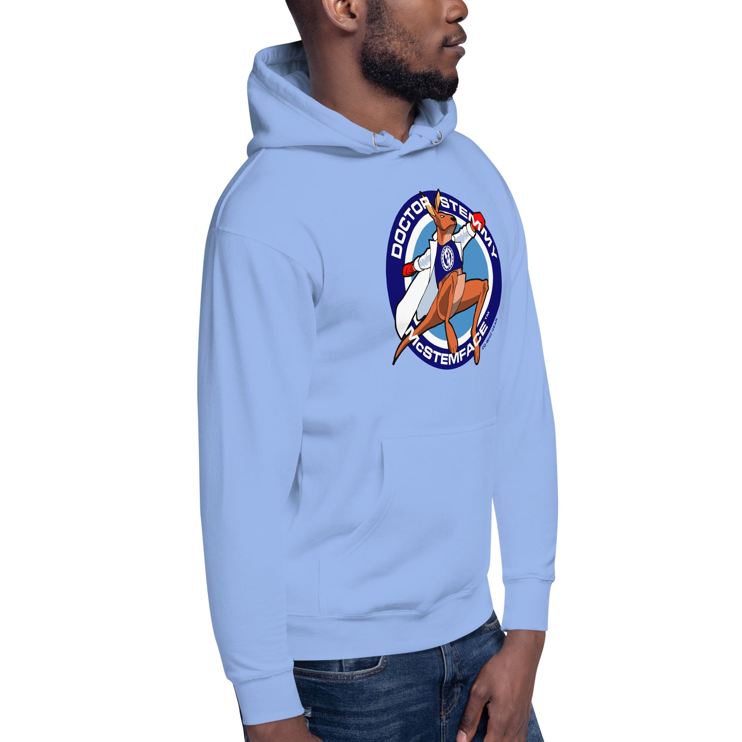 DOCTOR STEMMY McSTEMFACE UNISEX HOODIE - LIGHT COLOR