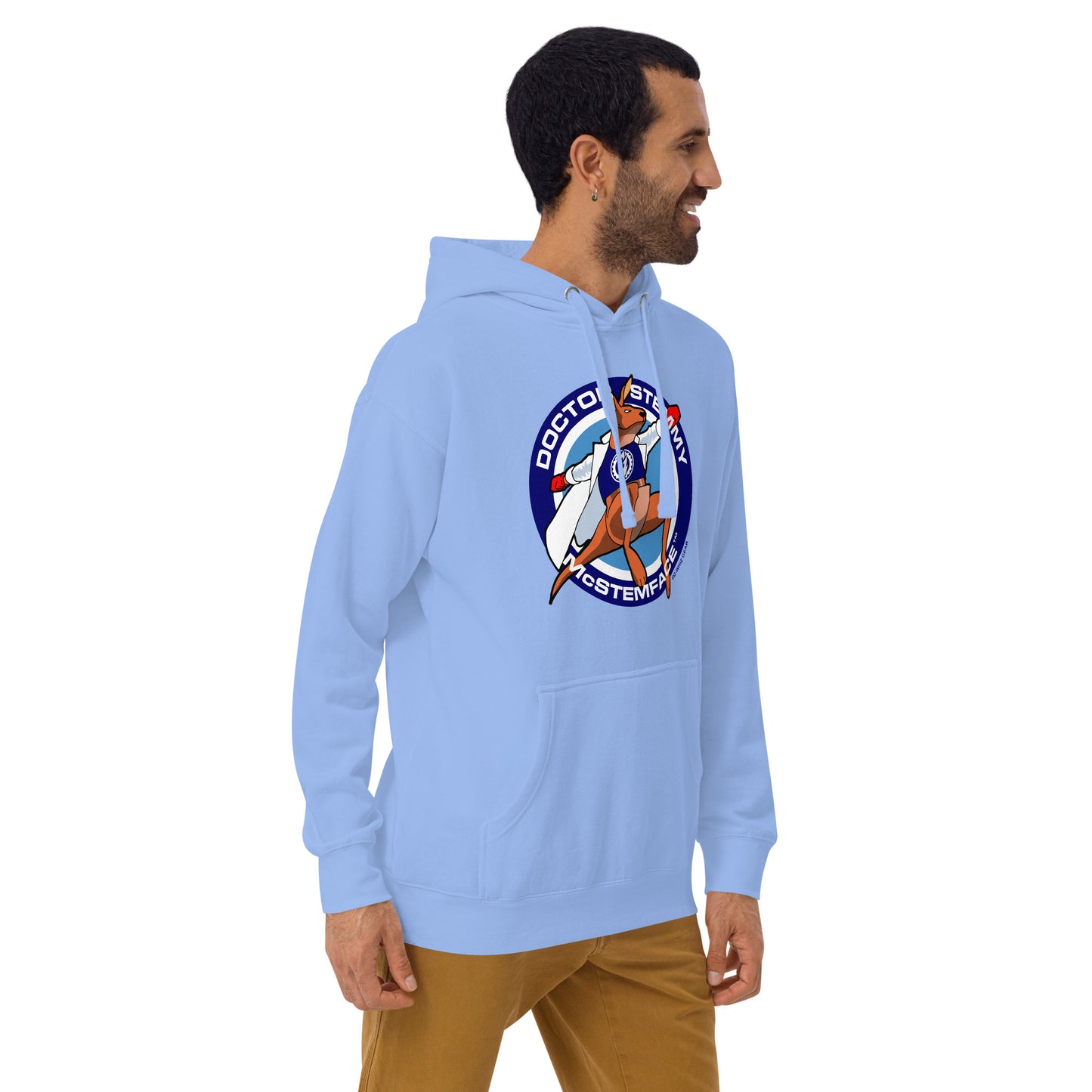 DOCTOR STEMMY McSTEMFACE UNISEX HOODIE - LIGHT COLOR