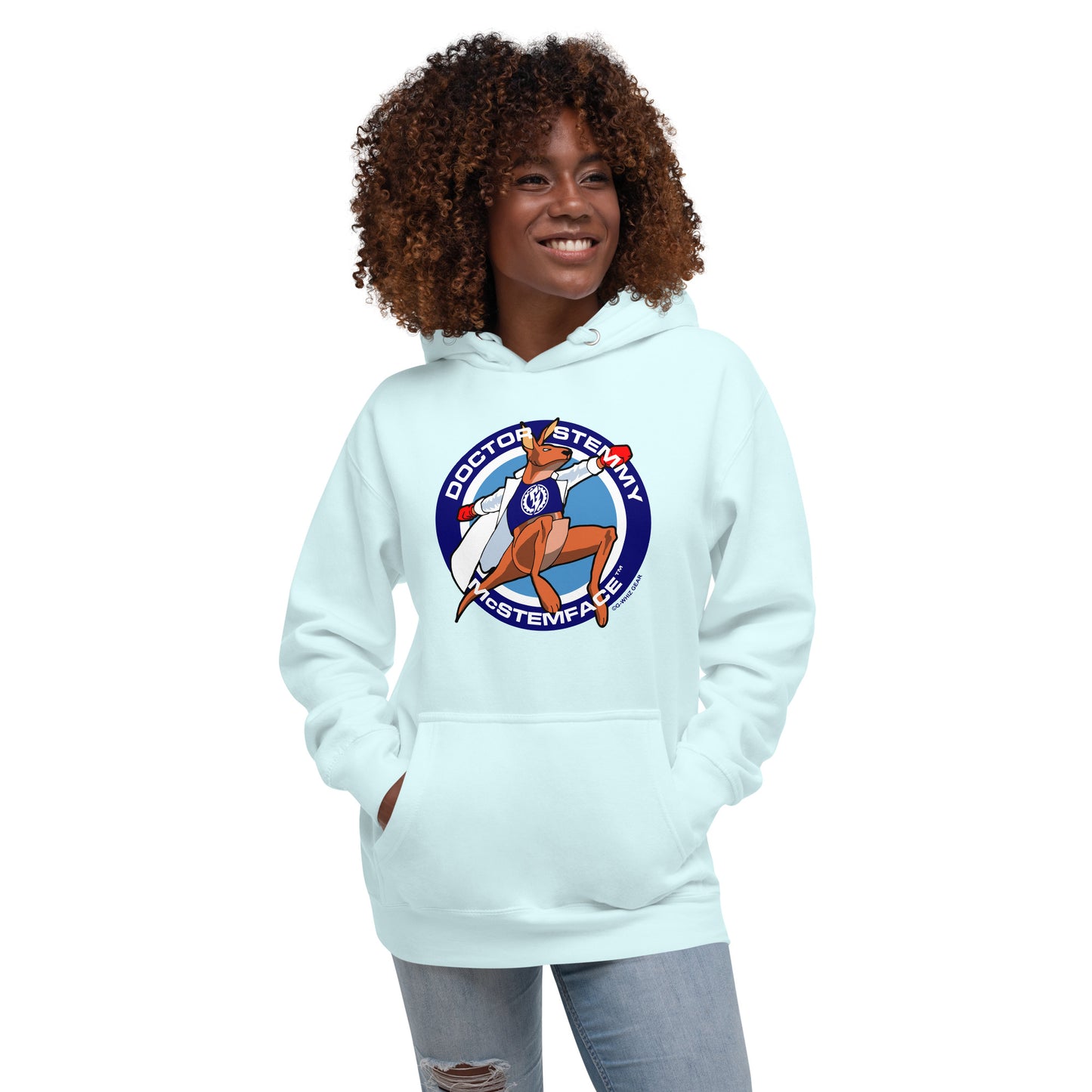 DOCTOR STEMMY McSTEMFACE UNISEX HOODIE - LIGHT COLOR