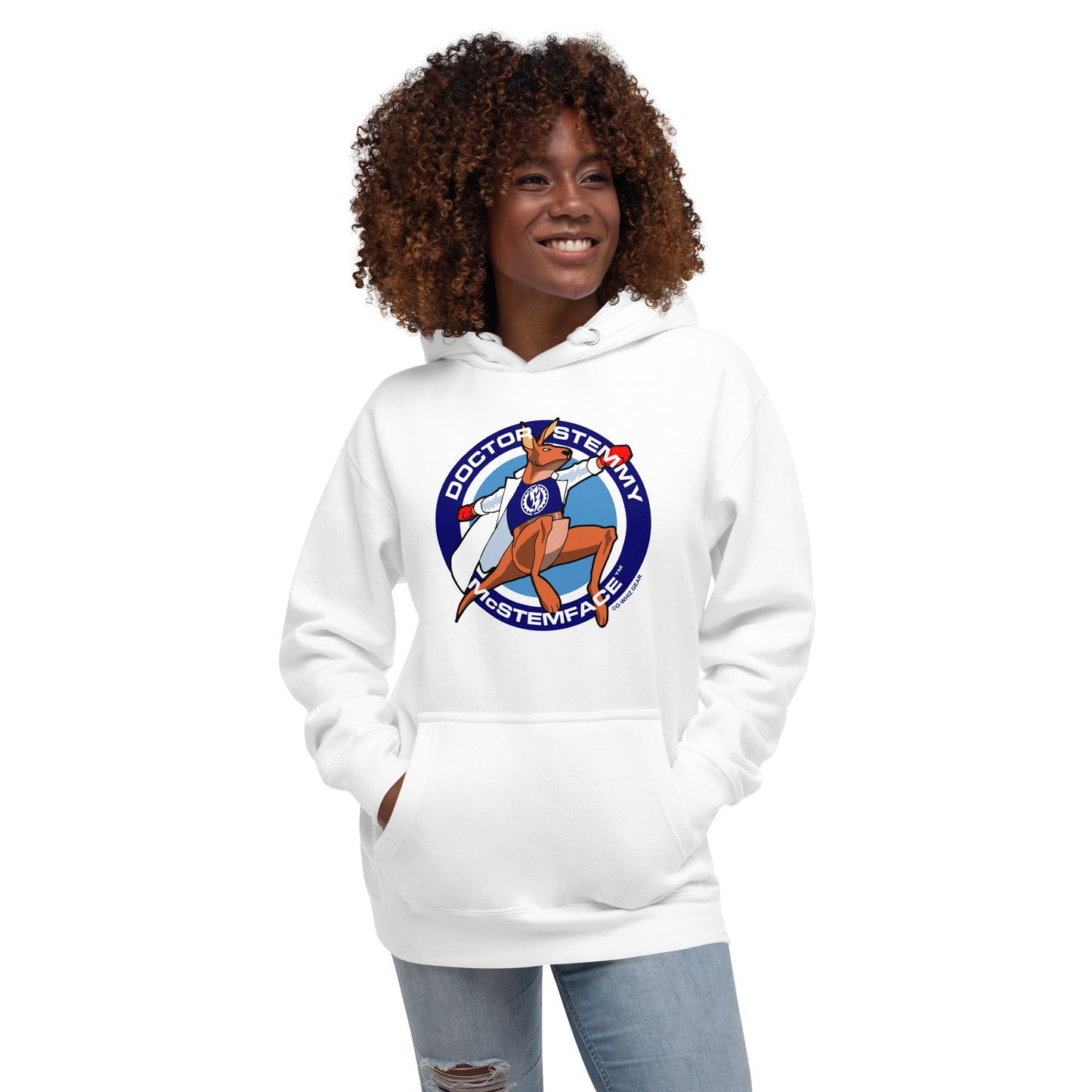 DOCTOR STEMMY McSTEMFACE UNISEX HOODIE - LIGHT COLOR